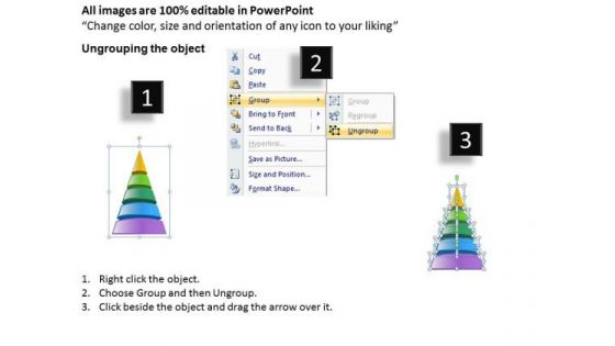 Pyramid Diagram Planning Process Non Profit Business Template PowerPoint Templates