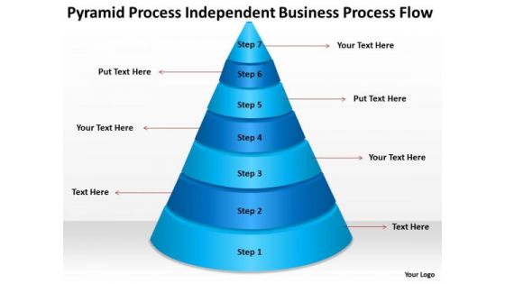 Pyramid Process Independent Business Flow Plan Outlines PowerPoint Slides