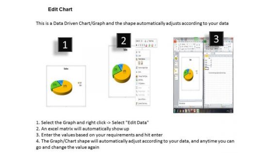 Quantitative Data Analysis 3d Percentage Ratio Pie Chart PowerPoint Templates