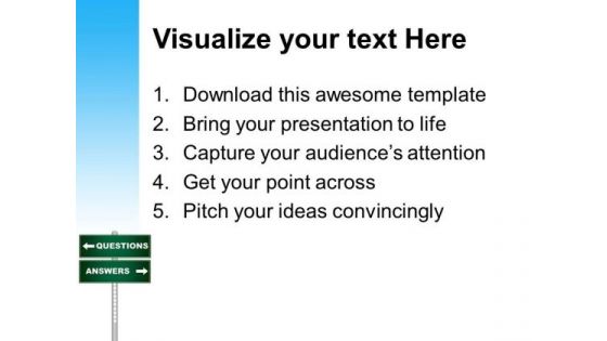 Question Answer Singnpost Metaphor PowerPoint Templates And PowerPoint Themes 0412