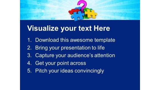 Question Mark And Puzzle Success PowerPoint Templates And PowerPoint Themes 0712