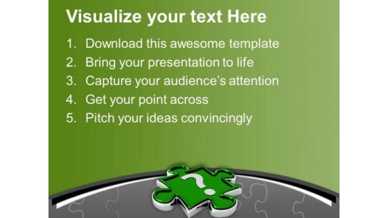 Question Mark On Jigsaw Puzzle Piece PowerPoint Templates Ppt Backgrounds For Slides 0713