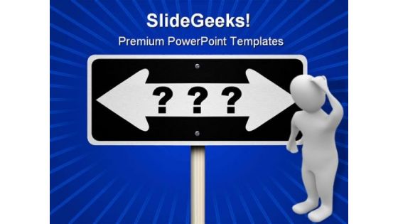 Question Mark Road Sign Symbol PowerPoint Templates And PowerPoint Backgrounds 0811