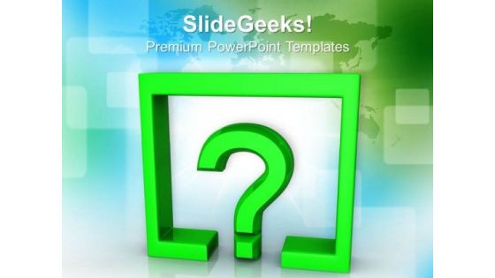 Question Mark Under Rectangle Finance PowerPoint Templates Ppt Backgrounds For Slides 0113