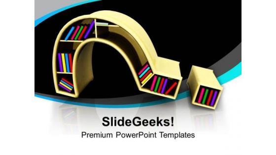 Question Mark With Stack Of Books Education PowerPoint Templates Ppt Backgrounds For Slides 0313
