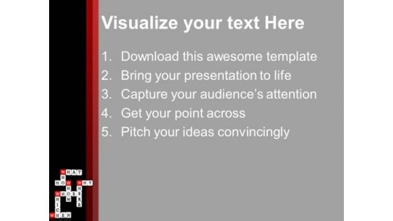 Question Words Crosswords Business PowerPoint Templates Ppt Background For Slides 1112