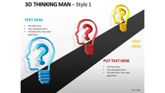 Questions Ahead Thinking Men PowerPoint Templates And Ppt Slides