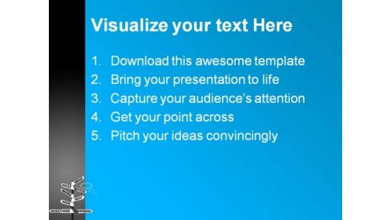 Questions Answers Signpost Business PowerPoint Themes And PowerPoint Slides 0911
