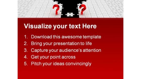 Questions With Last Puzzle Business PowerPoint Templates And PowerPoint Backgrounds 0811