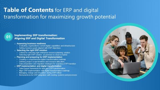 R29 Table Of Contents For Erp And Digital Transformation For Maximizing Growth Potential DT SS V