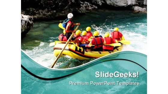 Rafting Vacation PowerPoint Themes And PowerPoint Slides 0511