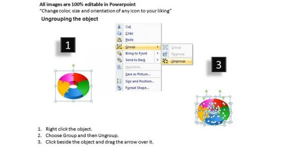 Rainbow 3d Circular Puzzle 5 Pieces PowerPoint Slides And Ppt Diagram Templates