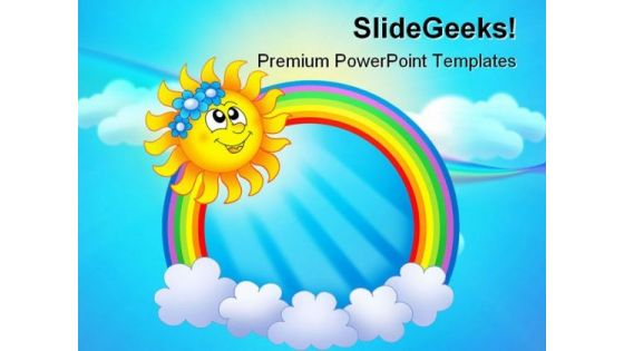 Rainbow Circle With Sun Nature PowerPoint Templates And PowerPoint Backgrounds 0711