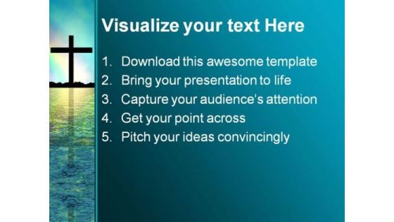 Rainbow Of Faith Religion PowerPoint Template 0610