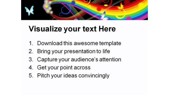Rainbow With Flowers Abstract PowerPoint Backgrounds And Templates 1210