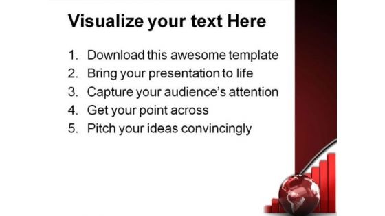 Raising Charts Globe PowerPoint Templates And PowerPoint Backgrounds 0411