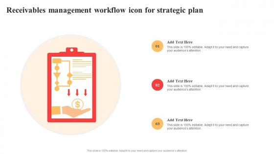 Receivables Management Workflow Icon For Strategic Plan Themes Pdf