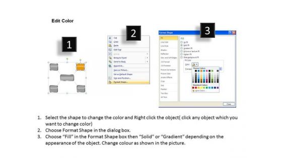 Rectangle Text Boxes With Diverging Arrows Business Circular Flow Network PowerPoint Templates