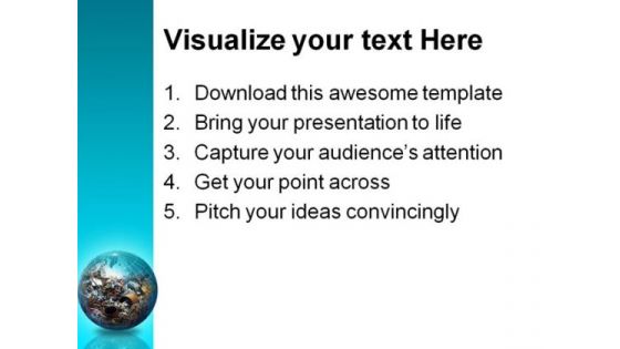 Recycle Globe Earth PowerPoint Template 0910