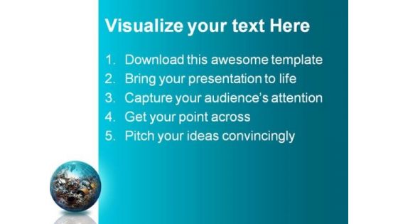 Recycle Globe Earth PowerPoint Template 0910