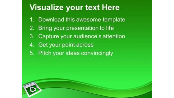 Recycled Symbol Environment Energy Wastage PowerPoint Templates Ppt Backgrounds For Slides 0113