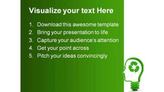 Recycling Brain Business PowerPoint Template 0810
