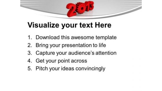 Red 2013 New Year Targets Achievement PowerPoint Templates Ppt Backgrounds For Slides 0113