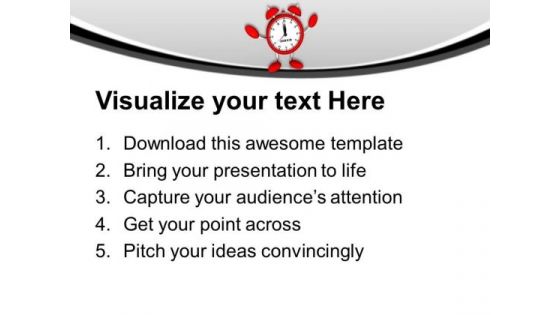 Red Alarm Clock Midnight New Year PowerPoint Templates Ppt Backgrounds For Slides 0113