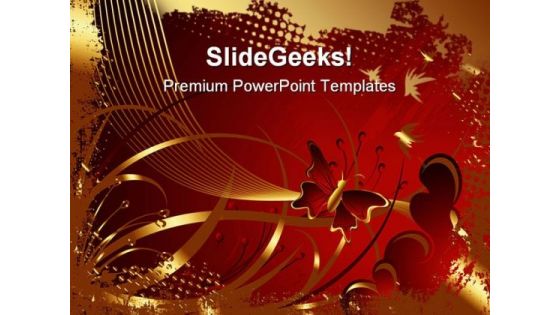 Red And Golden Abstract PowerPoint Template 1110