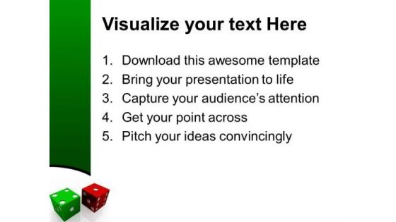 Red And Green Dices Finance PowerPoint Templates And PowerPoint Themes 0612