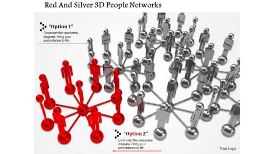 Red And Silver 3d People Networks Ppt Graphics Icons
