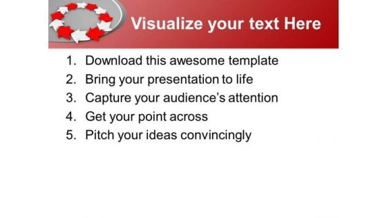 Red And White Arrows Interconnection PowerPoint Templates Ppt Backgrounds For Slides 0313