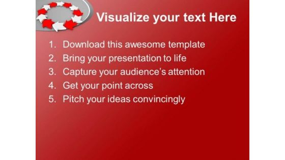 Red And White Arrows Interconnection PowerPoint Templates Ppt Backgrounds For Slides 0313