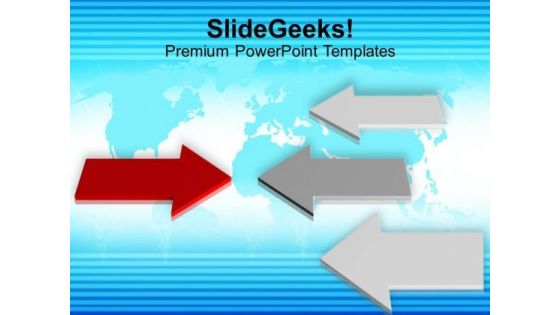 Red And White Arrows Opposition Concept PowerPoint Templates Ppt Backgrounds For Slides 0113