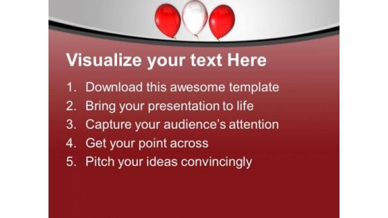 Red And White Balloons For Theme Party PowerPoint Templates Ppt Backgrounds For Slides 0513