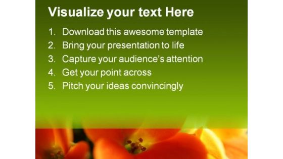Red And Yellow Flower Beauty PowerPoint Templates And Backgrounds 0311