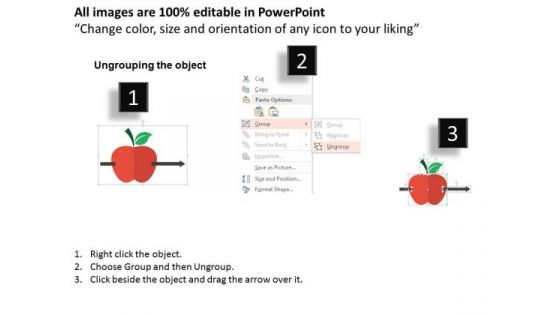 Red Apple With An Arrow For Future Vision PowerPoint Template