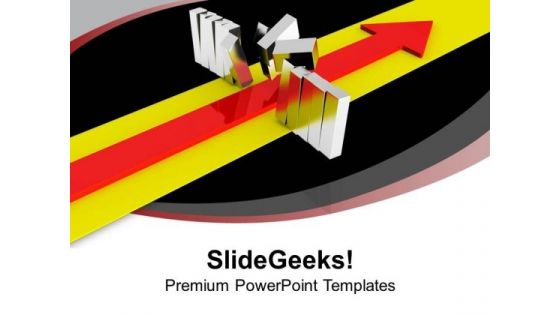 Red Arrow Breaks Barrier PowerPoint Templates Ppt Backgrounds For Slides 0713