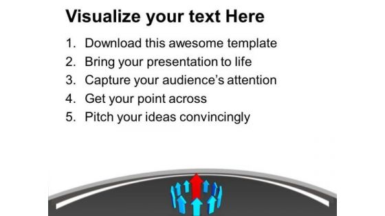 Red Arrow Pointing Upwards Leadership PowerPoint Templates Ppt Backgrounds For Slides 0213