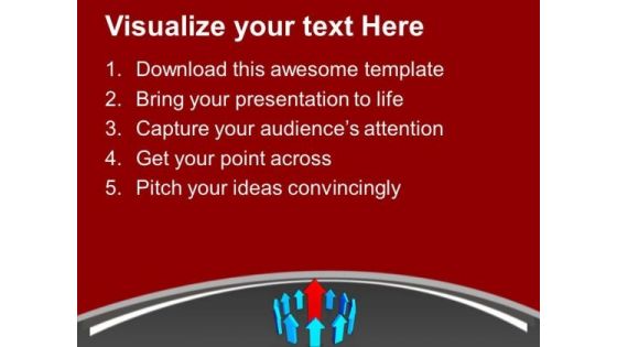 Red Arrow Pointing Upwards Leadership PowerPoint Templates Ppt Backgrounds For Slides 0213