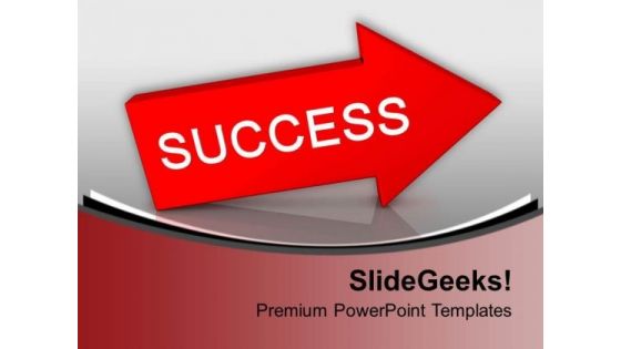 Red Arrow With Success Business Concept PowerPoint Templates Ppt Backgrounds For Slides 0313