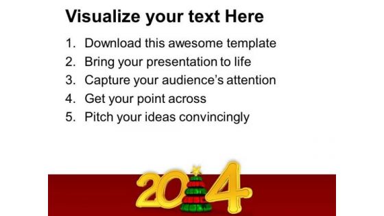 Red Background With 2014 PowerPoint Template 1113