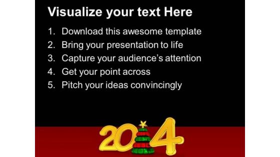 Red Background With 2014 PowerPoint Template 1113