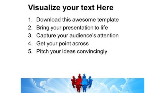 Red Blue Two Teams Holding Puzzle PowerPoint Templates Ppt Backgrounds For Slides 0213
