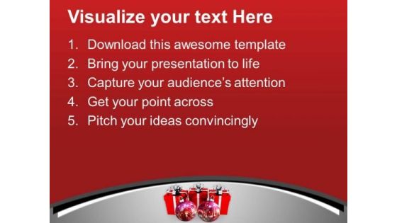 Red Boxes With Red Balls Christmas PowerPoint Templates Ppt Backgrounds For Slides 1212