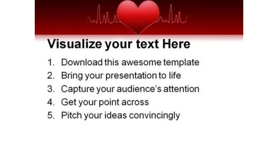 Red Cardiogram Heart Medical PowerPoint Backgrounds And Templates 1210