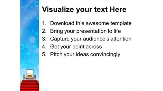 Red Carpet Stairway PowerPoint Templates Ppt Backgrounds For Slides 0113