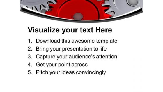 Red Central Gear For Process Flow PowerPoint Templates Ppt Backgrounds For Slides 0713