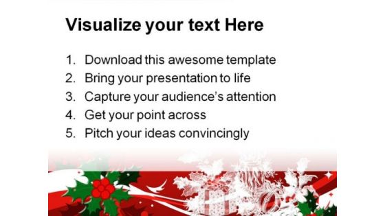 Red Christmas PowerPoint Template 0610
