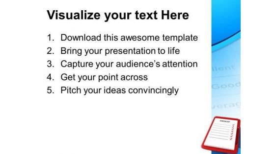 Red Clipboard With Blank Checklist PowerPoint Templates Ppt Backgrounds For Slides 0213